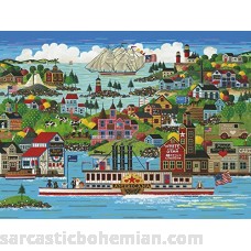 The Jigsaw Puzzle Factory Hometown Reflections – The Americana 750 Piece Toy Multicolor Americana B07B4J6W2C